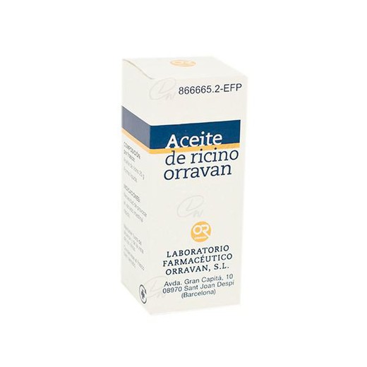 Óleo de rícino orravan 1 mg / ml líquido oral, 1 frasco de 25 g