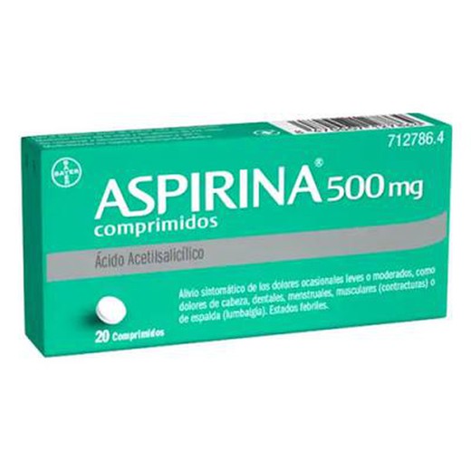 Aspirina 500 Mg  20 Comp