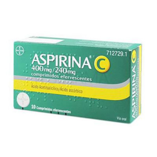 Comprimidos efervescentes de aspirina C 400 mg / 240 mg, 10 comprimidos
