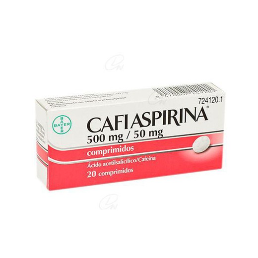 Cafiaspirine 500 mg / 50 mg comprimés, 20 comprimés