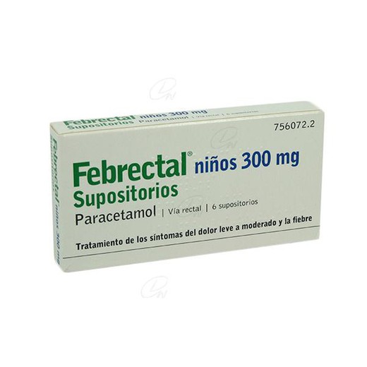 Febrectal Niños 300 Mg Supositorios, 6 Supositorios