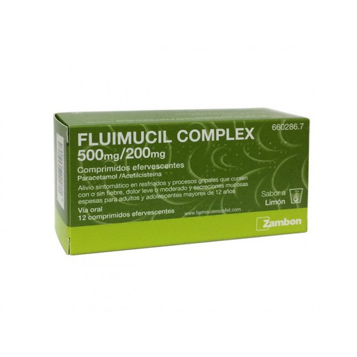 Fluimucil Complex 500 Mg / 200 Mg Brausetabletten, 12 Tabletten