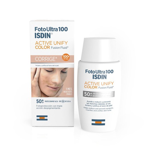 Foto Ultra 100 ISDIN Active Unify Fluido de fusão COLOR SPF 50+, 50ML