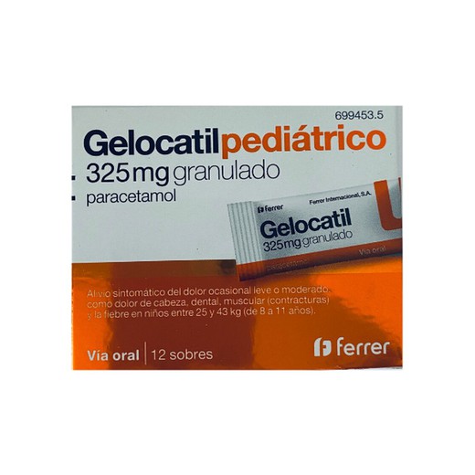 Granulado de Gelocatil 325 mg, 12 saquetas