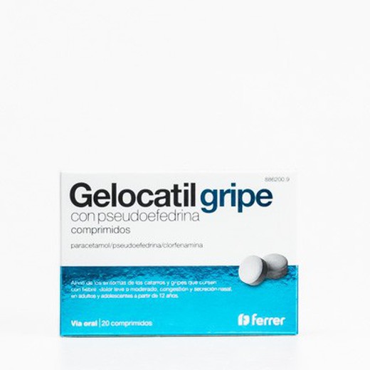 Gelocatil Gripe Con Pseudoefedrina Comprimidos, 20 Comprimidos