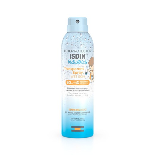 ISDIN Fotoprotector Transparent Spray Wet Skin Pediatrics SPF 50, 250 ML