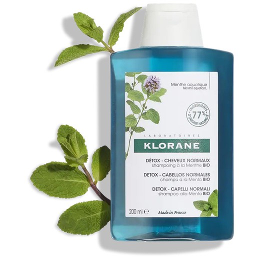 Klorane Detox Shampooing À La Menthe Aquatique 200 Ml