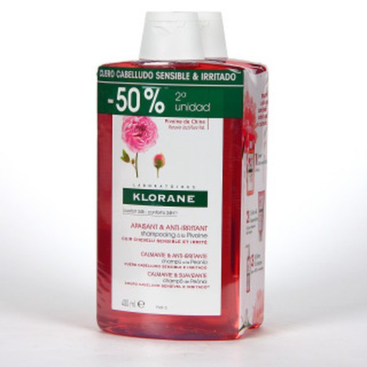 Klorane Pack Duo Pfingstrose Shampoo 2x400ml