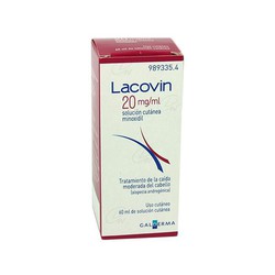 Lacovin 20mg/ml. Minoxidilo al 2%. Evita y reduce la caída del cabello. Fortalece el pelo.