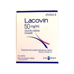 Lacovin 50 mg / ml de solução cutânea, 4 frascos de 60 ml de minoxidil