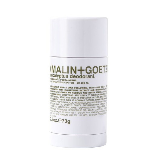 Malin+Goetz Eucalyptus Deodorant 73 G. Desodorante de bergamota eficaz contra mal olor y excesiva sudoración no deja residuos