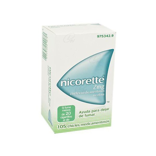 Nicorette 2 mg de goma de mascar medicamentosa, 105 gomas de mascar