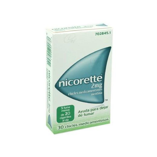 Nicorette 2 mg de gomas de mascar medicamentosas, 30 gomas de mascar