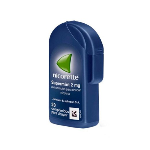 Nicorette Supermint 2 mg Efg comprimidos de sucção, 20 comprimidos