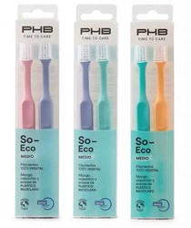 PHB Time To Care So Eco Cepillos MEDIO (1 PACK DE 2 cepillos)