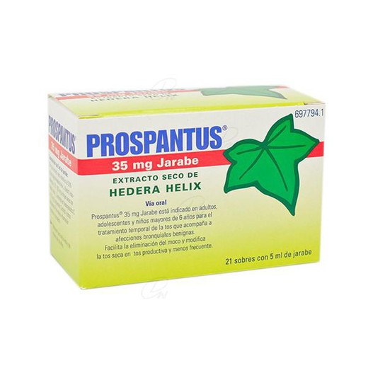Prospantus 35 mg xarope, 21 sachês de 5 ml