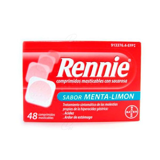 Comprimidos mastigáveis de sacarose Rennie, 48 comprimidos