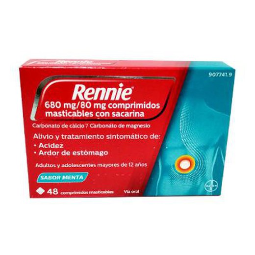 rennie sabor menta 48 comprimidos
