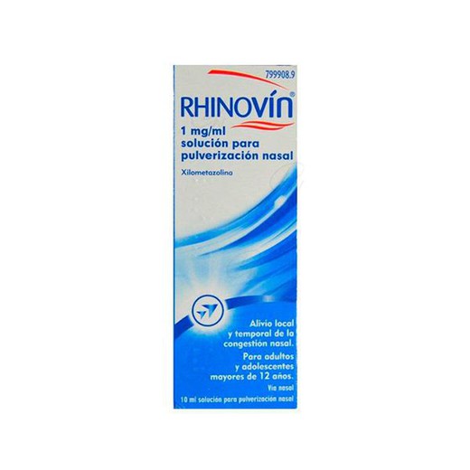 Rhinovín 1 Mg / Ml Solution pour pulvérisation nasale, 1 bouteille de 10 Ml