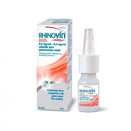 Rhinovin Duo 0,5 Mg/Ml + 0.6 Mg/Ml Solucion Para Pulverizacion Nasal, 1 Envase Pulverizador De 10 Ml