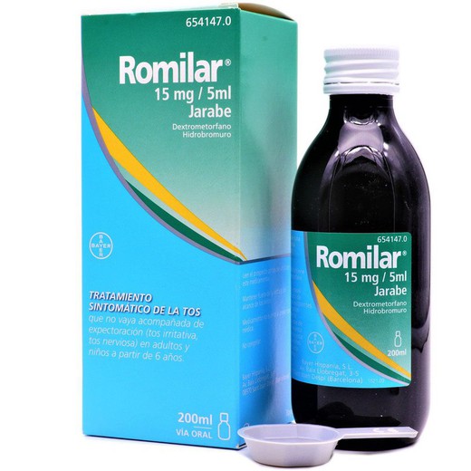 Romilar 15 Mg / 5 Ml Sciroppo, 1 Flacone da 200 Ml