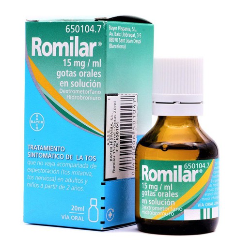 Romilar 15 Mg/Ml Gotas Orales En Solucion, 1 Frasco De 20 Ml