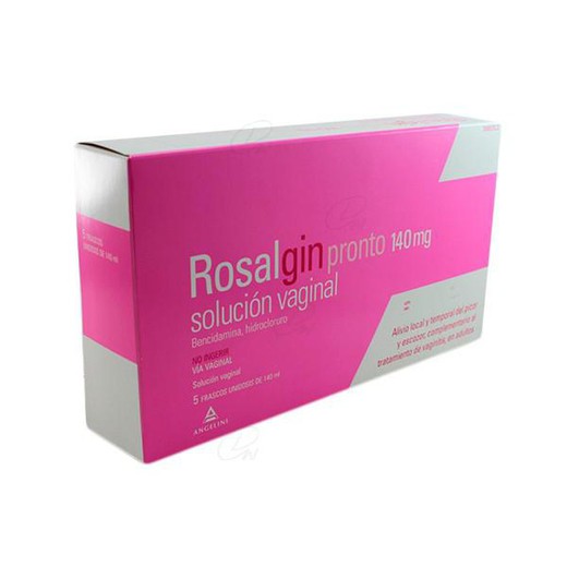 Solução Vaginal Rosalgin Pronto 140 mg, 5 unidades, recipientes de 140 ml