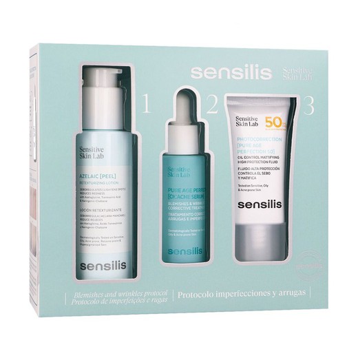 Sensilis PACK Pure Age Azelaic Peel + Cicacne Serum + Photocorrection Pure Age