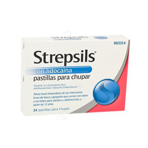 Strepsils avec pastilles de lidocaïne à sucer, 24 pastilles