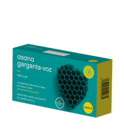 Asana Lab Asana Garganta Voz Limón 20 Pastillas