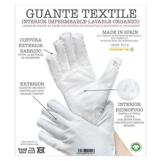 Guantes Reutilizables Talla M Textile 1 Par