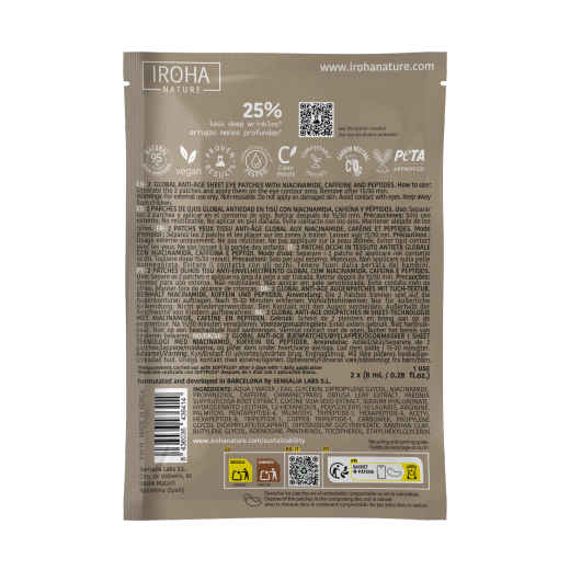 IROHA Nature Parches de Contorno de Ojos Cuidado Global Anti-edad con Niacinamida
