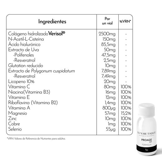Luxmetique Proage Day Formula 15 viales bebibles
