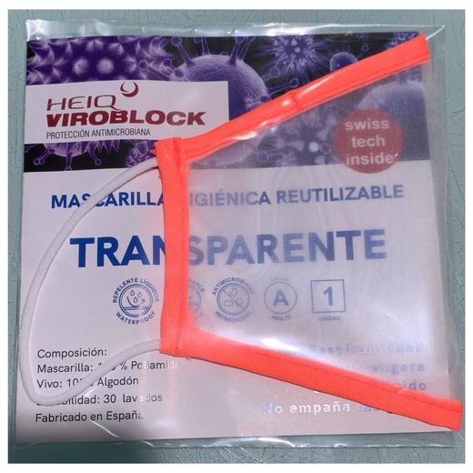 Transparente waschbare Maske für Erwachsene