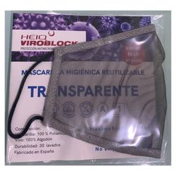 Máscara lavável transparente adulto CINZA