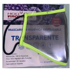Máscara lavável transparente adulto CINZA