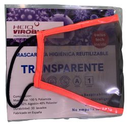 Máscara lavável transparente adulto CINZA