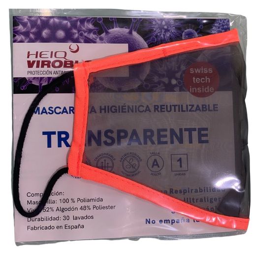 Máscara lavável transparente adulto CINZA