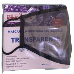 Máscara lavável transparente adulto CINZA