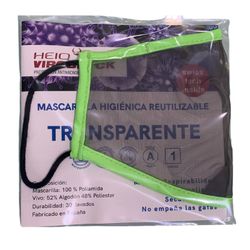 Máscara lavável transparente adulto CINZA