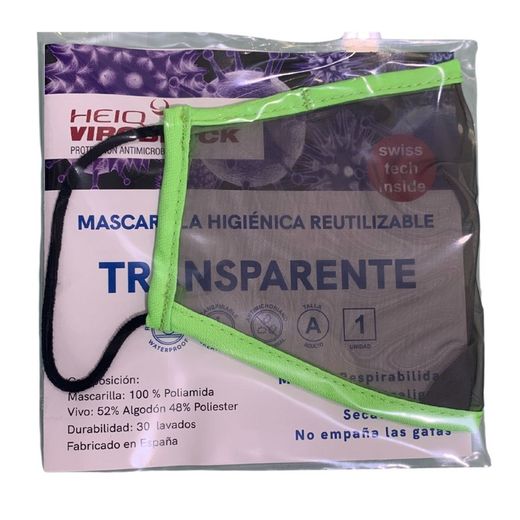 Máscara lavável transparente adulto CINZA