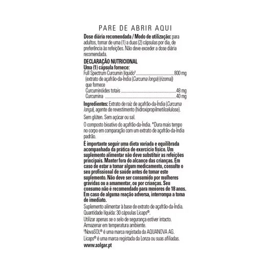 Solgar Full Spectrum Curcuma 30 Cap