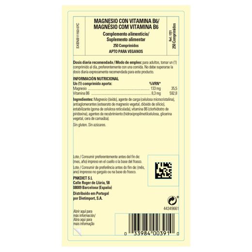 Solgar Magnesio con Vitamina B6 250 comprimidos