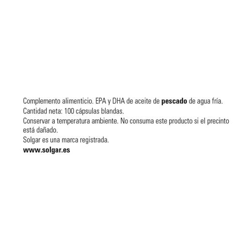 Solgar Omega-3 Triple Concentración 100 Cápsulas Blandas