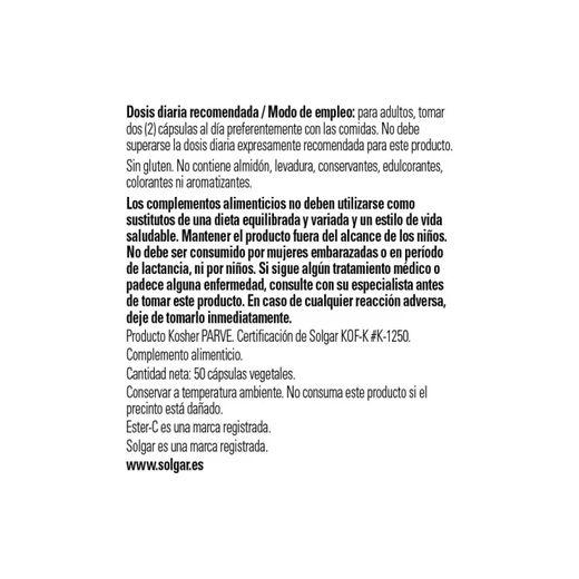 Solgar Quercitina Complex con Ester-C® Plus 50 cápsulas