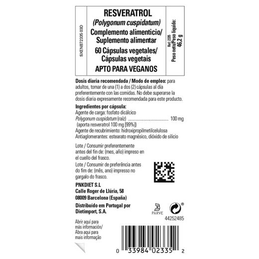 Solgar Resveratrol 100 mg 60 Cápsulas