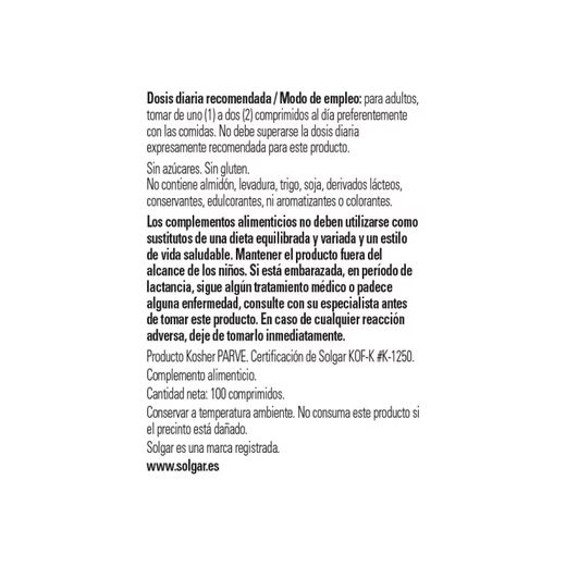 Solgar Selen 100 Mcgr 100 Tabletten
