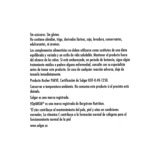 Solgar Skin Nails and Hair 60 comprimidos