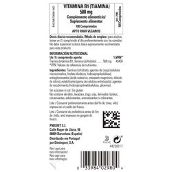 Solgar Vitamina B1 500 mg 100 comprimidos
