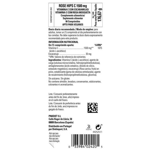 Solgar Vitamina C 1500 mg con Escaramujo 90 comprimidos